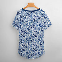 Porcelain Pups Women's Ice Silk V-Neck Top