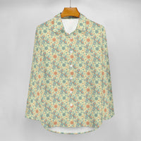Garden Party Pup Women's Long Sleeve Button-Up Blouse