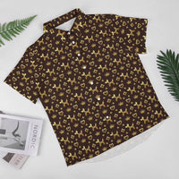 Decadent Dogs Men's Short Sleeve Button-Up Shirt with Chest Pocket