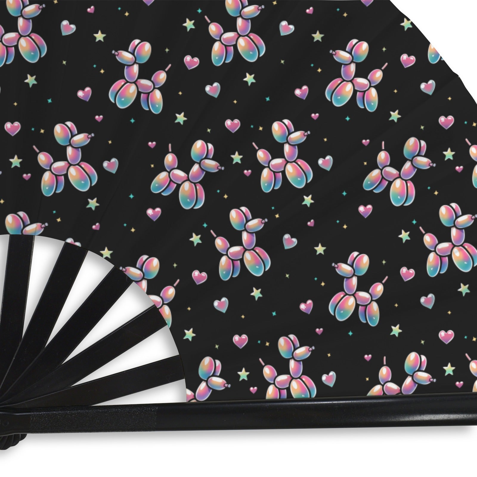 Retro Rainbow Folding Clack Fan