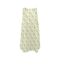 Garden Party Pup Women’s Flowy Sleeveless Dress with Pockets