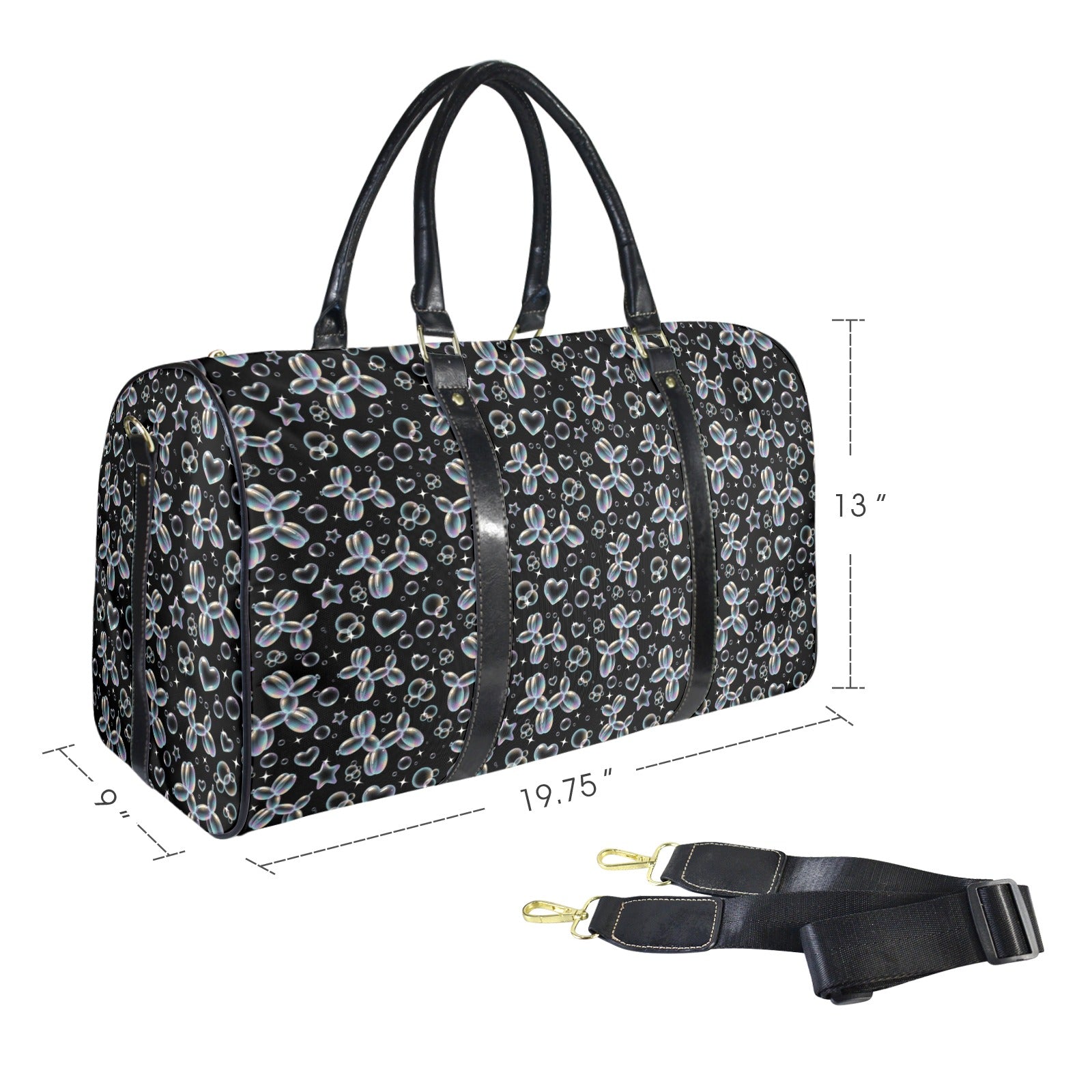 Bubble Balloon Dogs Large Travel Bag