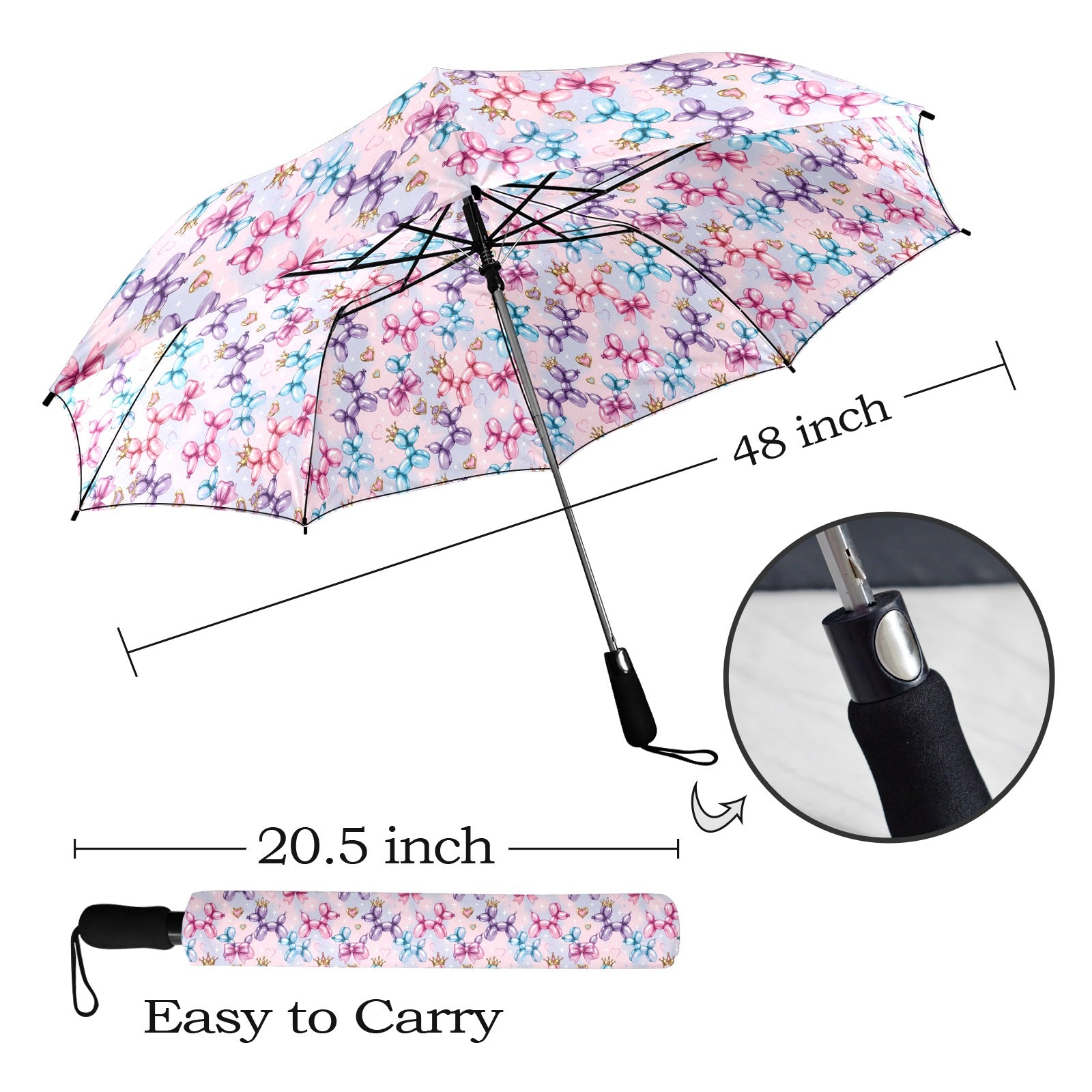 Perfectly Princess Semi-Automatic Foldable Umbrella