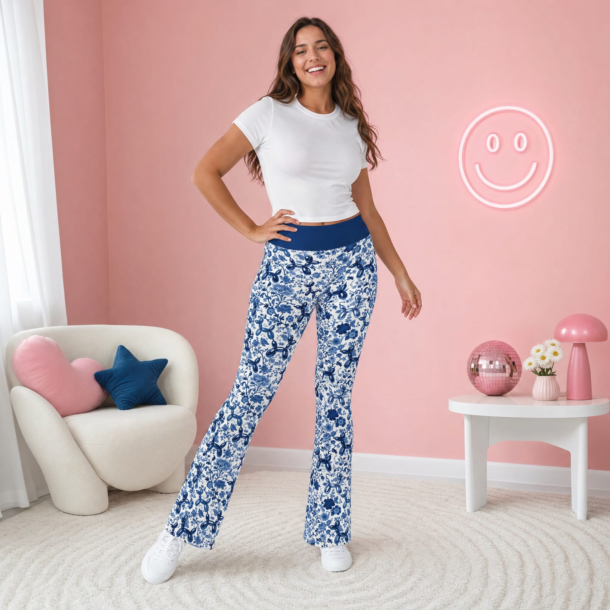 Porcelain Pups Women's Flare Leggings
