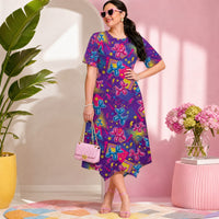 Electric Parade Relaxed Fit Belted Midi Dress