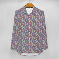 Garden Party Pup Women's Long Sleeve Button-Up Blouse