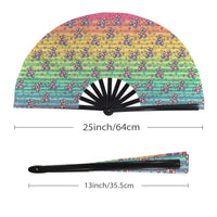 Retro Rainbow Folding Clack Fan