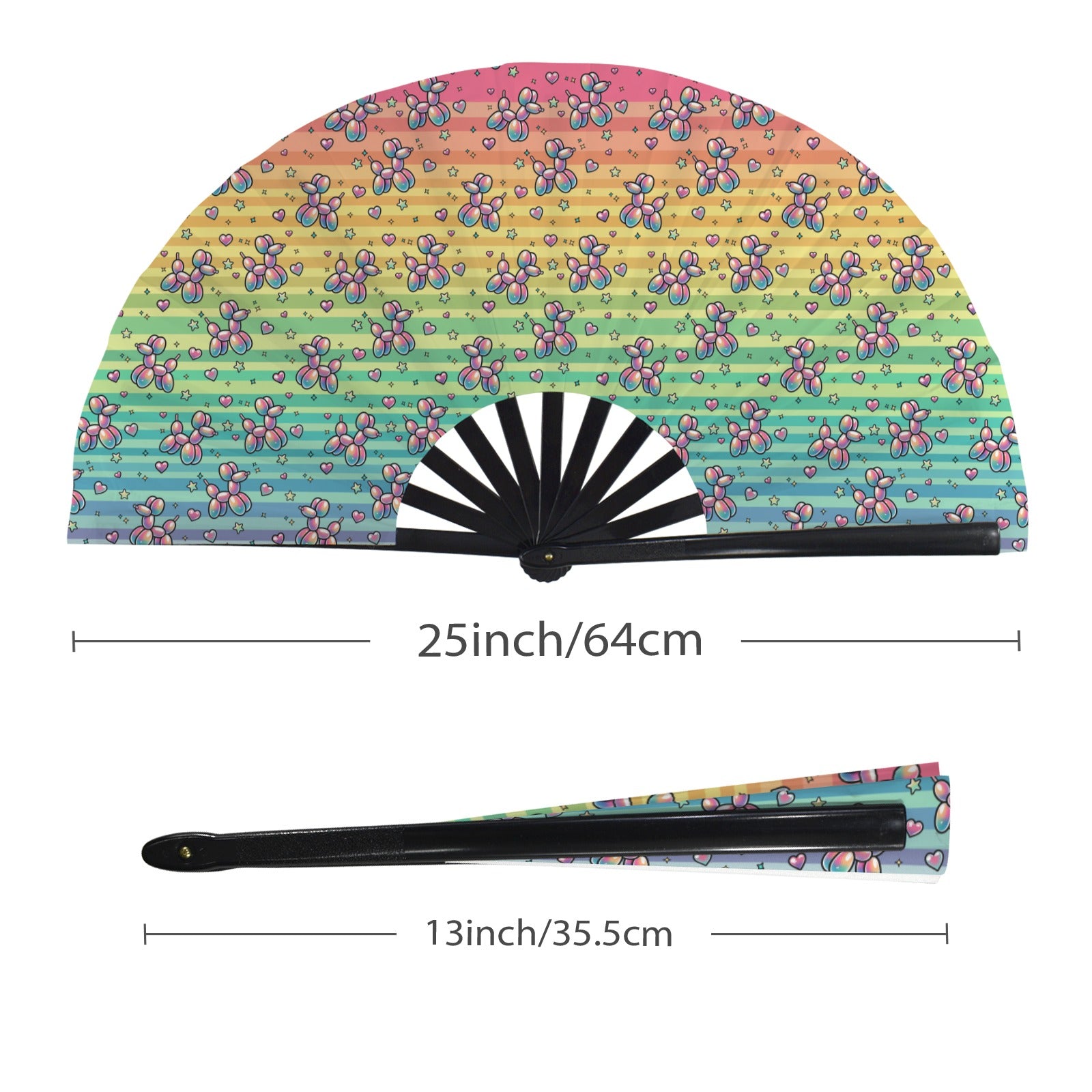 Retro Rainbow Folding Clack Fan