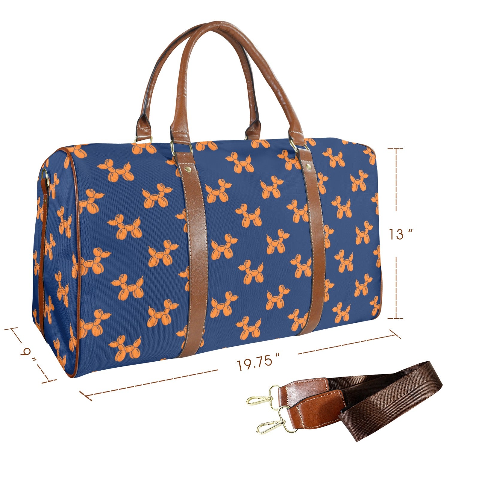 Balloon Dogs Large Travel Bag