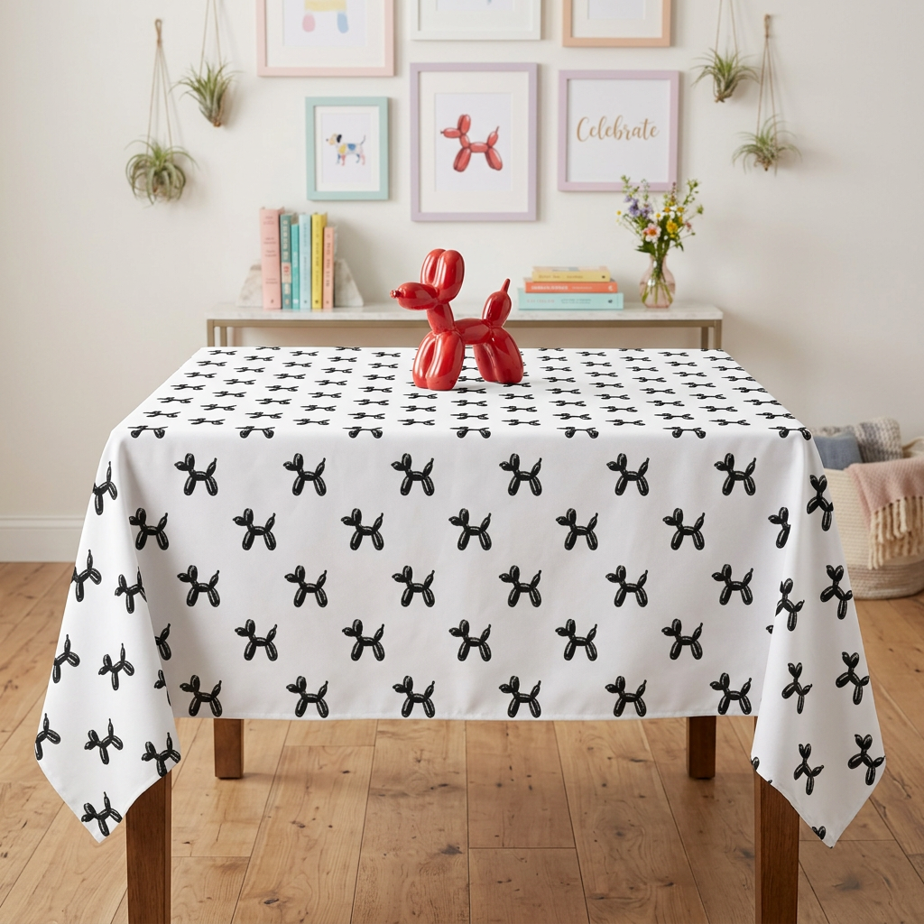 Classy Balloon Dogs Square Tablecloth 55" x 55"