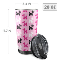 Pink Dogs 20oz Stainless Steel Tumbler with Lid