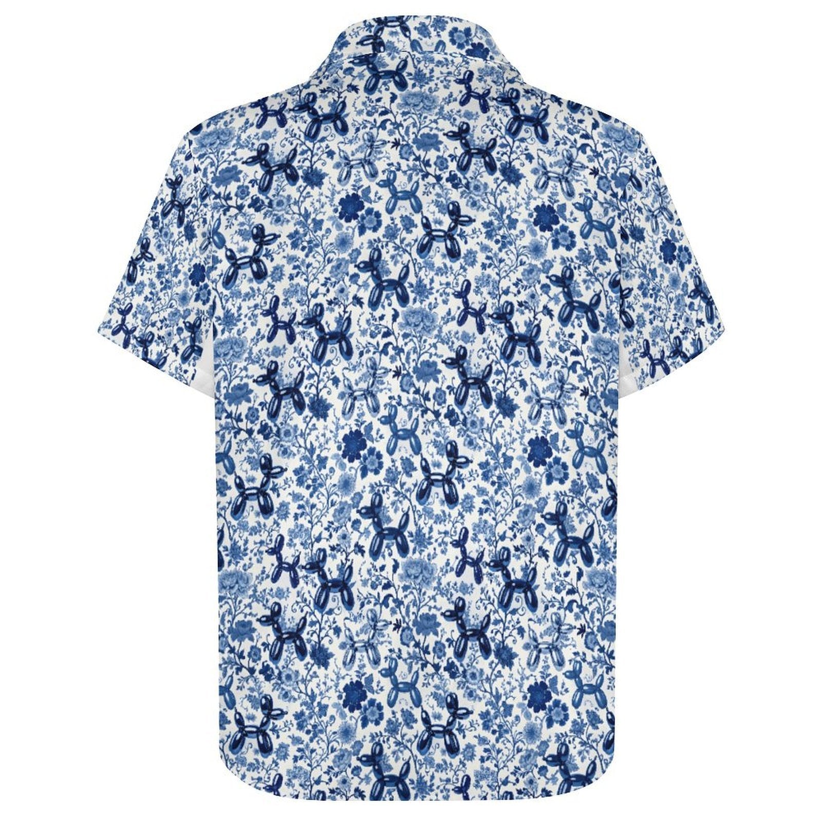 Porcelain Pups Women's Short Sleeve Button-Up Blouse