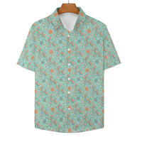Garden Party Pup Women's Short Sleeve Button-Up Blouse