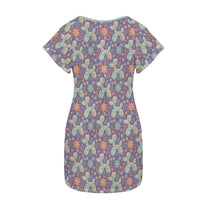 Garden Party Pup Women's Shirt Dress with Pockets
