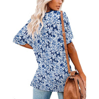 Porcelain Pups Women's Ice Silk V-Neck Top