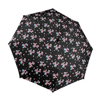 Retro Rainbow Semi-Automatic Foldable Umbrella