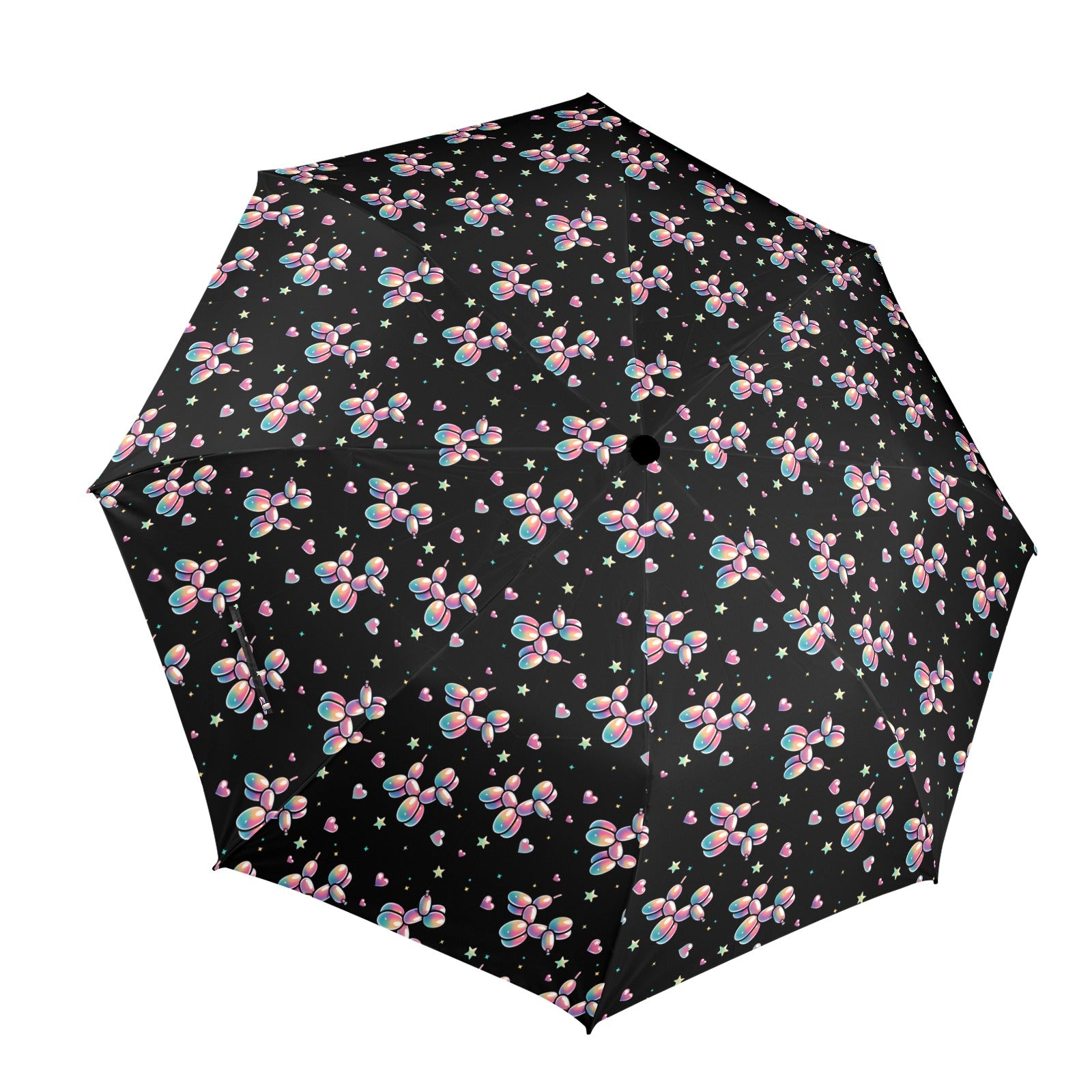 Retro Rainbow Semi-Automatic Foldable Umbrella