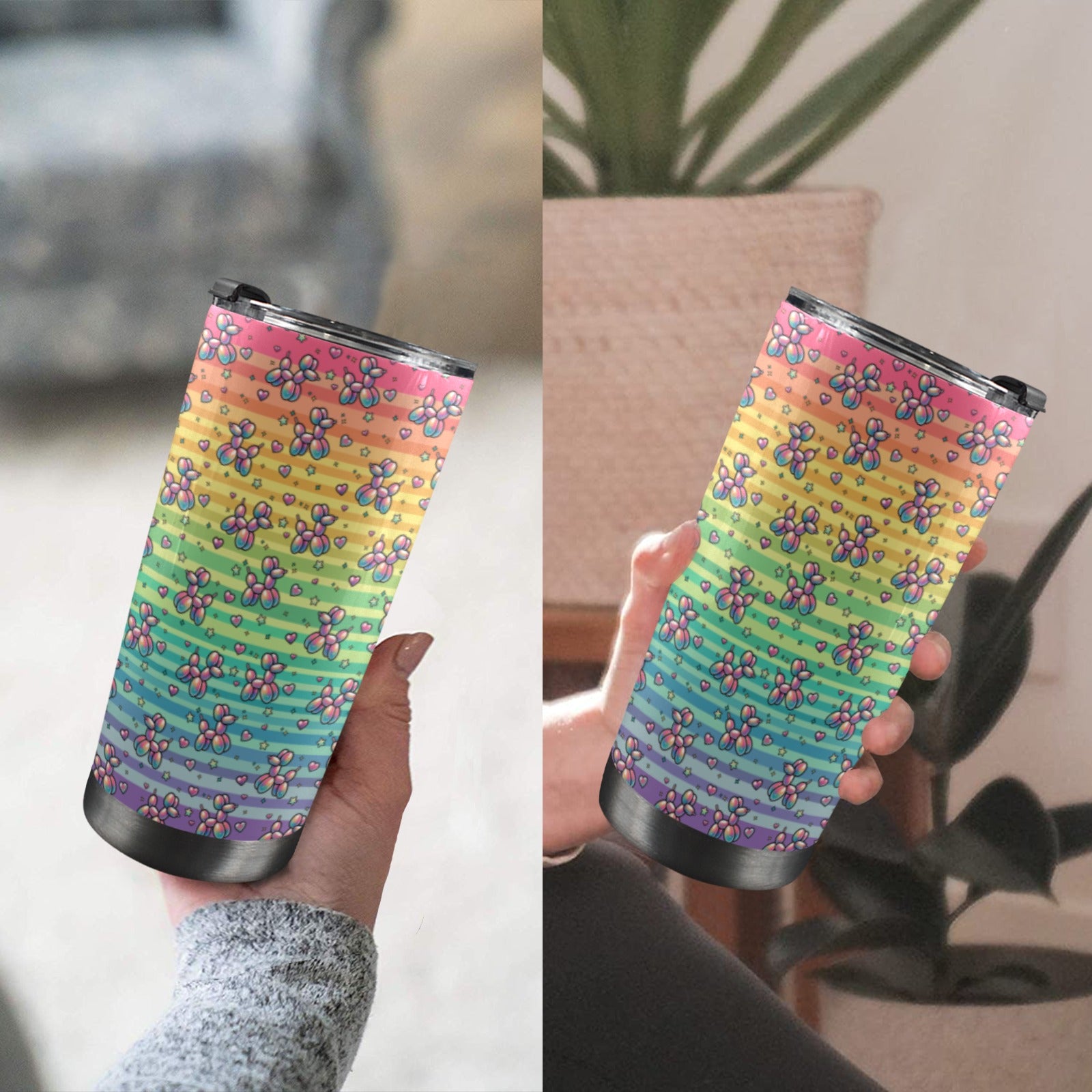 Retro Rainbow 20oz Stainless Steel Tumbler with Lid