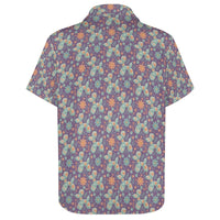 Garden Party Pup Women's Short Sleeve Button-Up Blouse