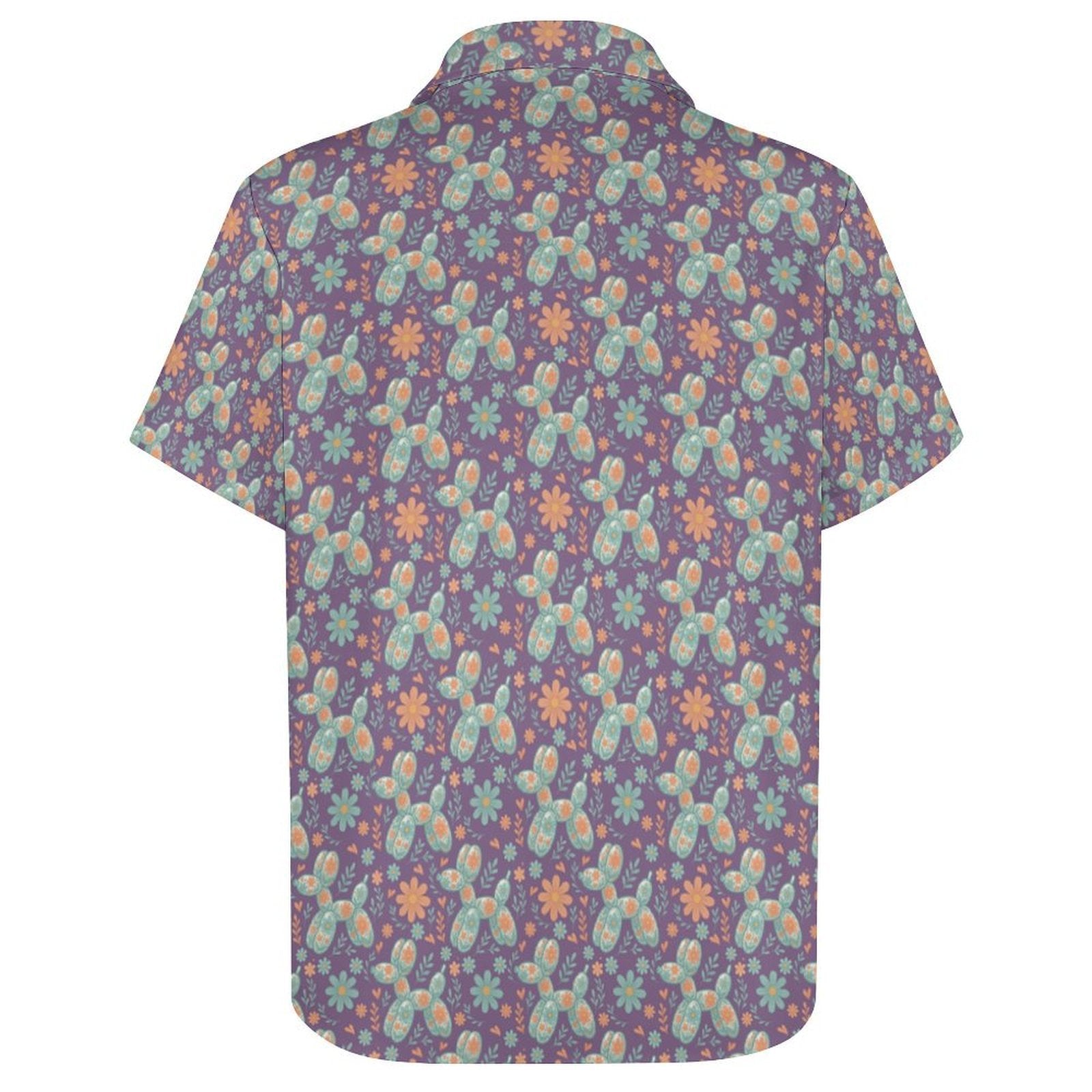 Garden Party Pup Women's Short Sleeve Button-Up Blouse