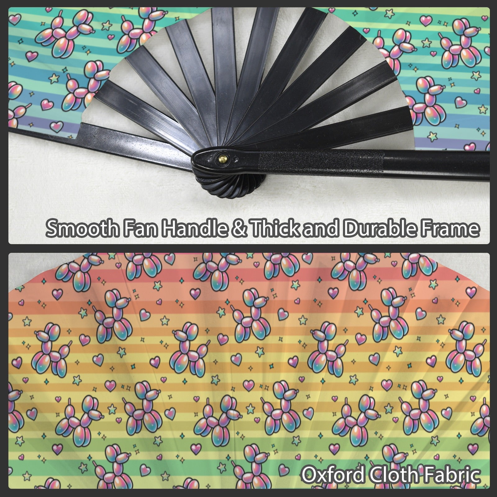 Retro Rainbow Folding Clack Fan
