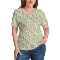 Garden Party Pup Women's Ice Silk V-Neck Top