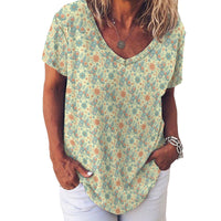 Garden Party Pup Women's Ice Silk V-Neck Top