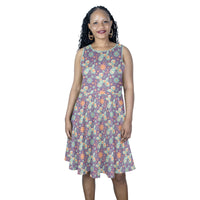 Garden Party Pup Women’s Fit & Flare Sleeveless Dress