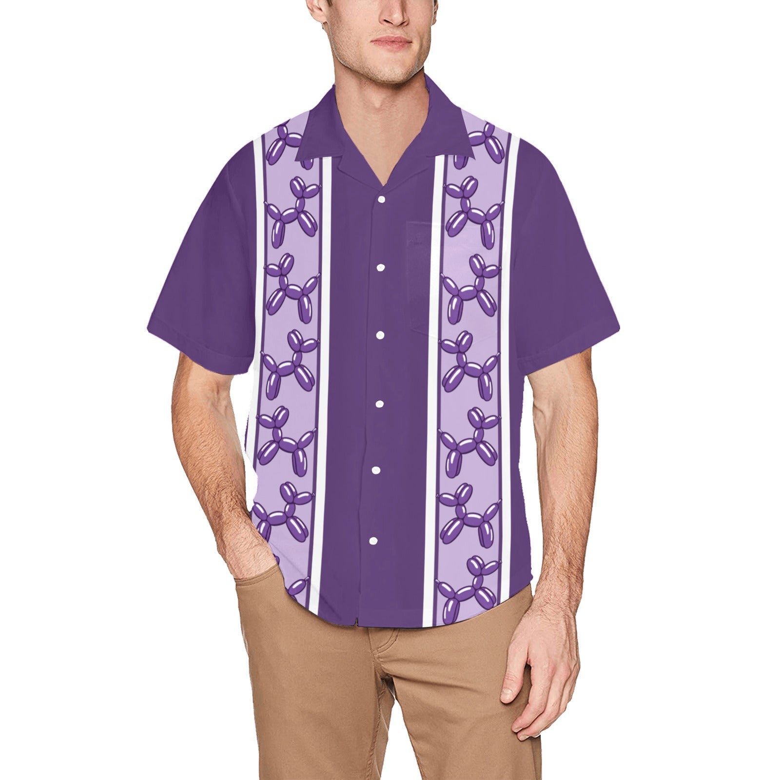 Balloon Dogs Men's Hawaiian Shirt with Chest Pocket