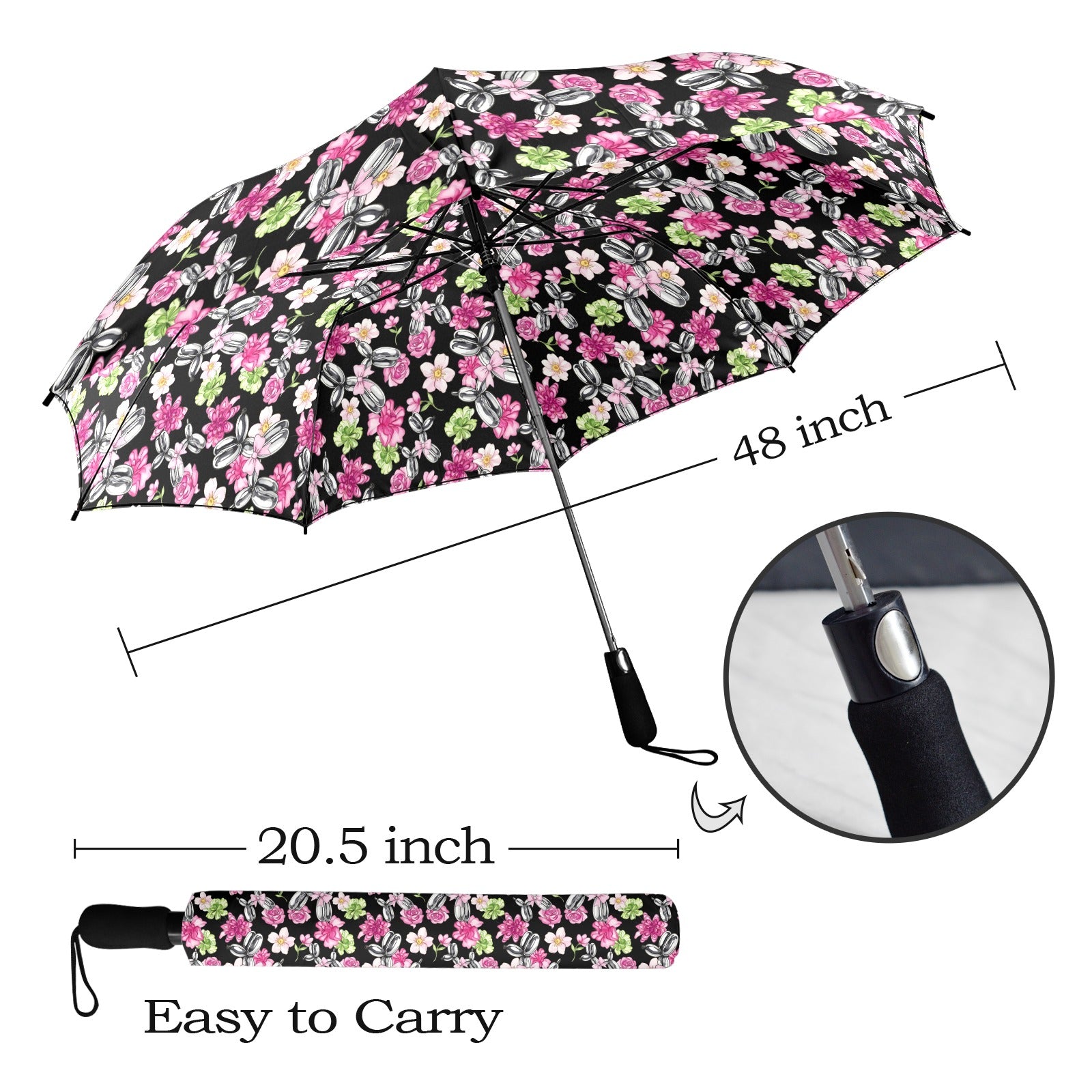 Petal Pop Semi-Automatic Foldable Umbrella