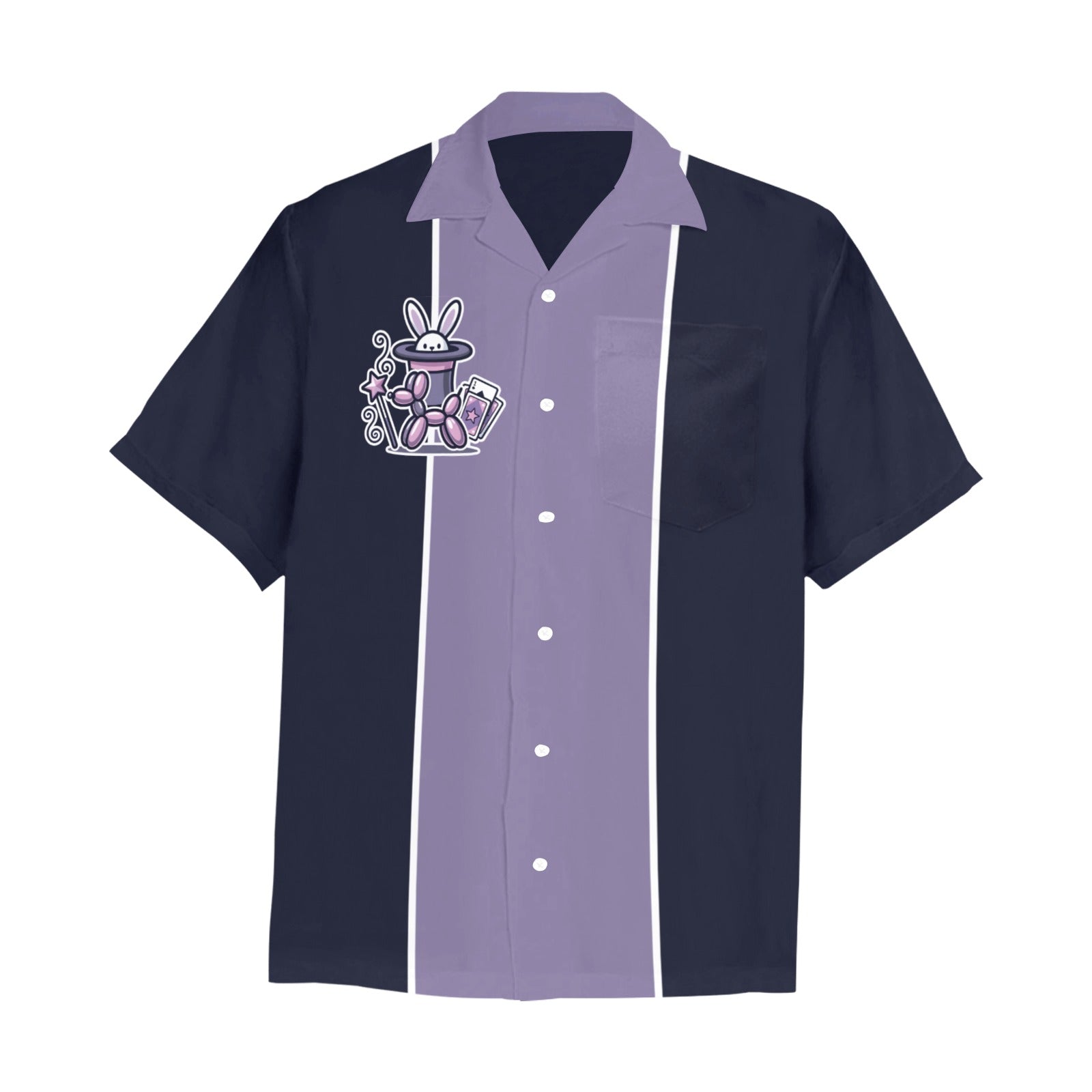 Magic Bunny Twist Men's Hawaiian Shirt with Chest Pocket