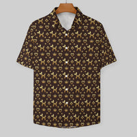 Decadent Dogs Men's Short Sleeve Button-Up Shirt with Chest Pocket