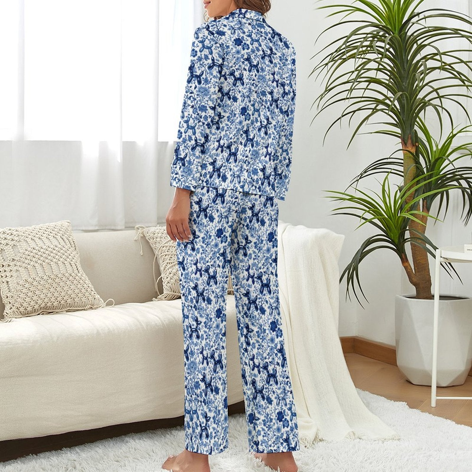 Porcelain Pups Women's Long Sleeve Pajama Set
