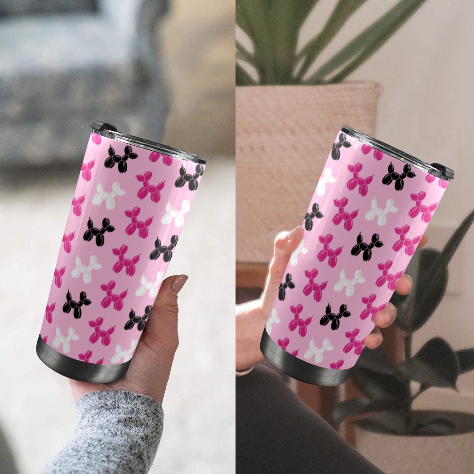 Pink Dogs 20oz Stainless Steel Tumbler with Lid