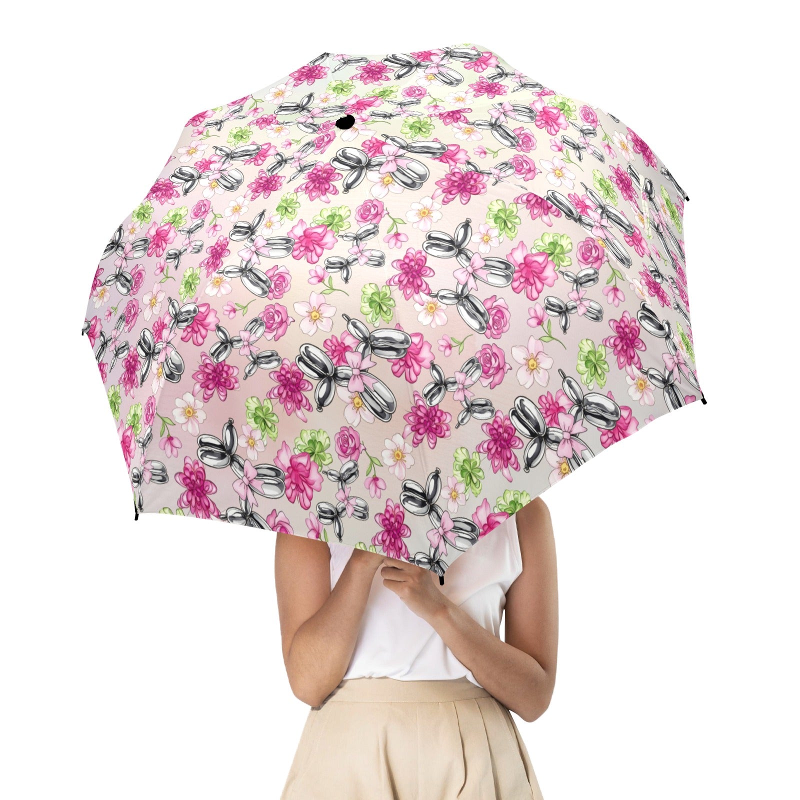 Petal Pop Semi-Automatic Foldable Umbrella