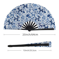 Porcelain Pups Folding Clack Fan
