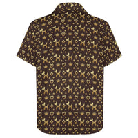 Decadent Dogs Men's Short Sleeve Button-Up Shirt with Chest Pocket