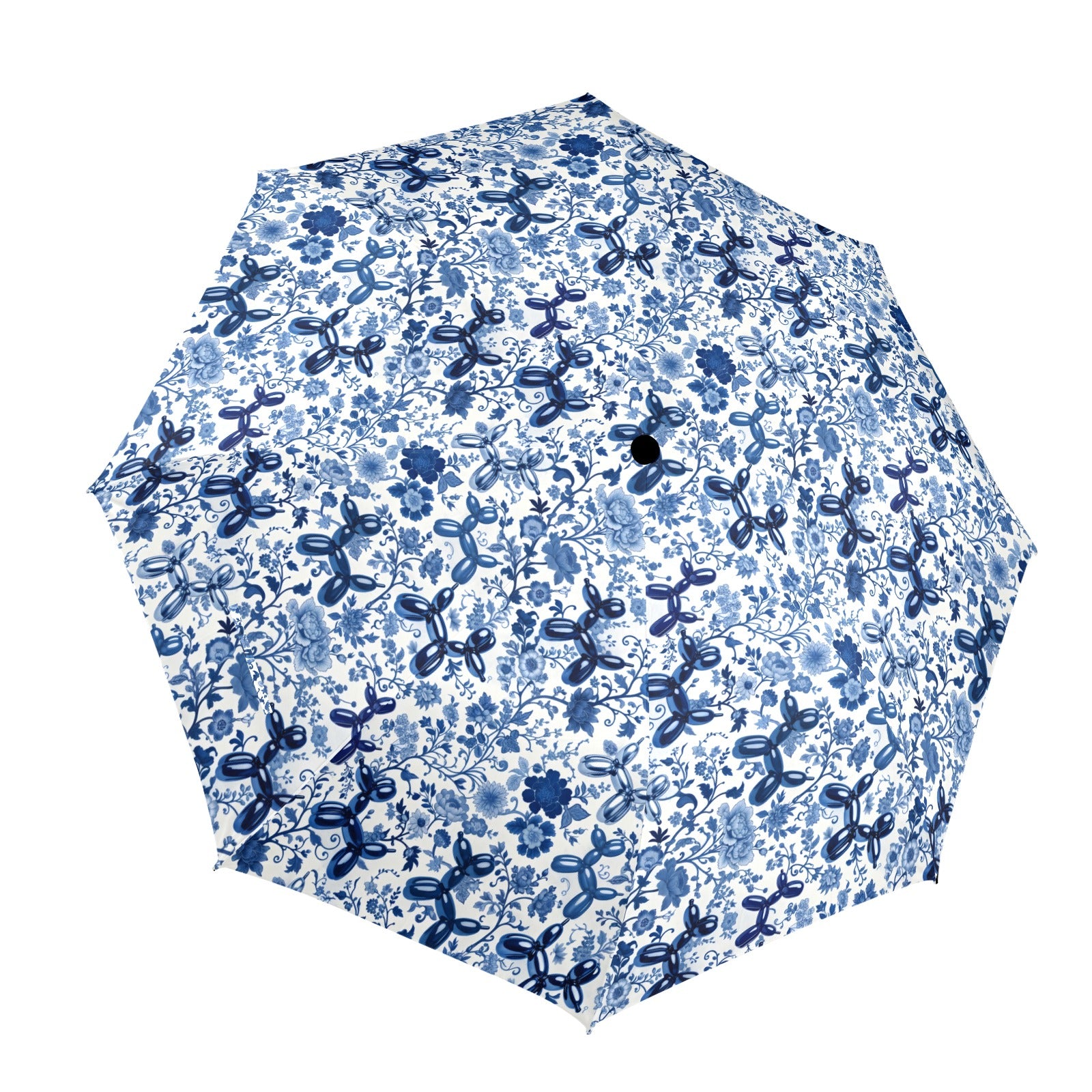 Porcelain Pups Semi-Automatic Foldable Umbrella