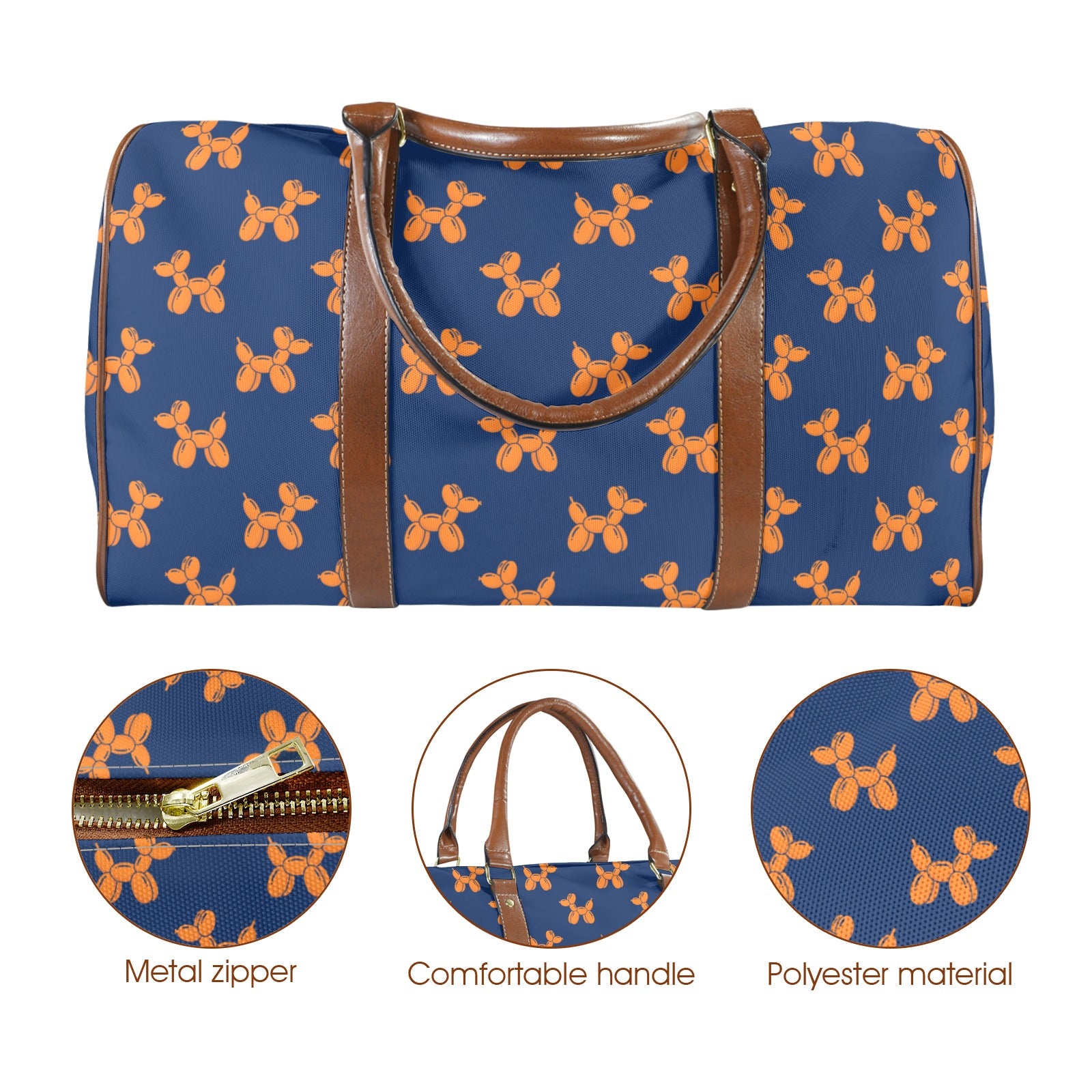 Balloon Dogs Large Travel Bag