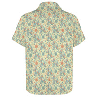 Garden Party Pup Women's Short Sleeve Button-Up Blouse