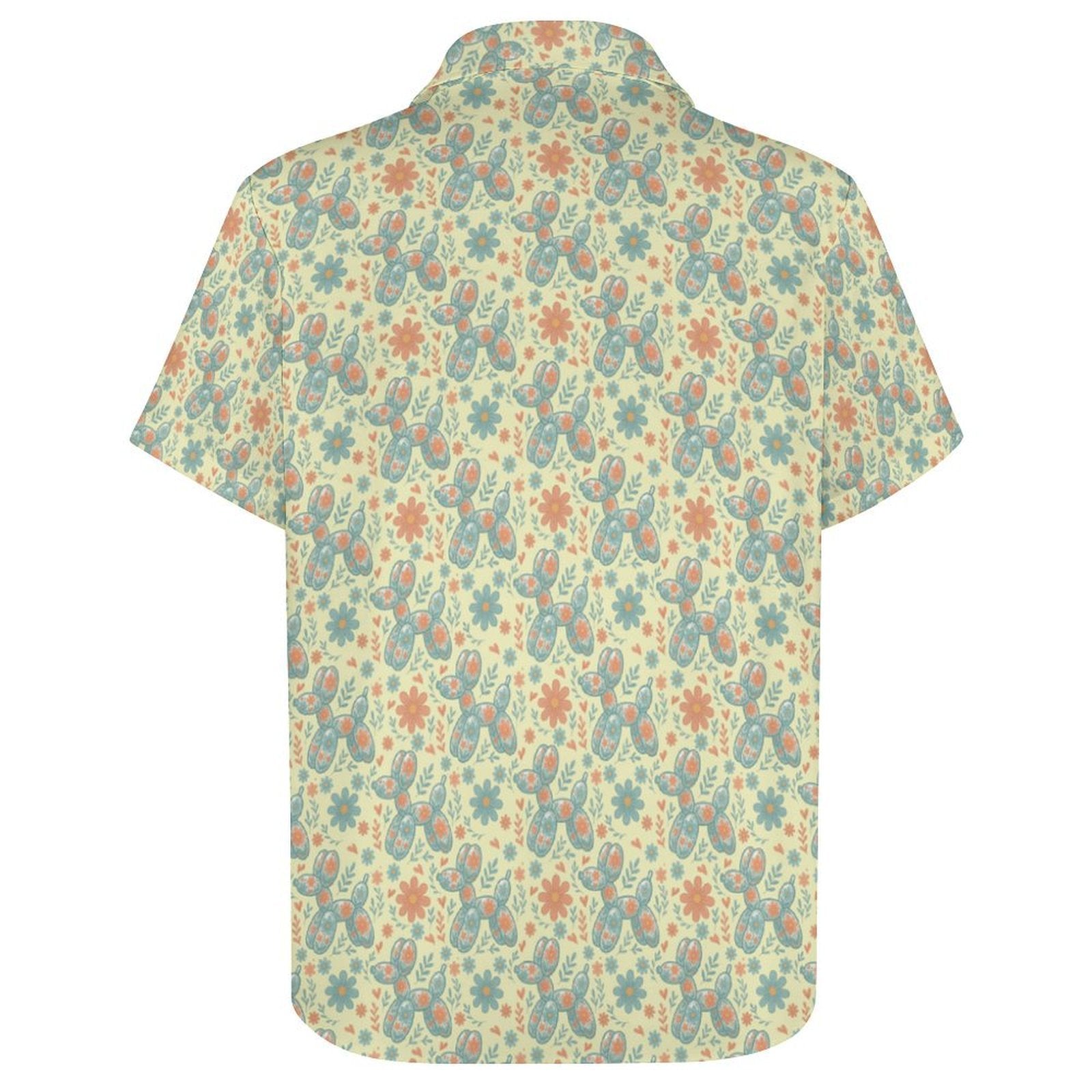Garden Party Pup Women's Short Sleeve Button-Up Blouse