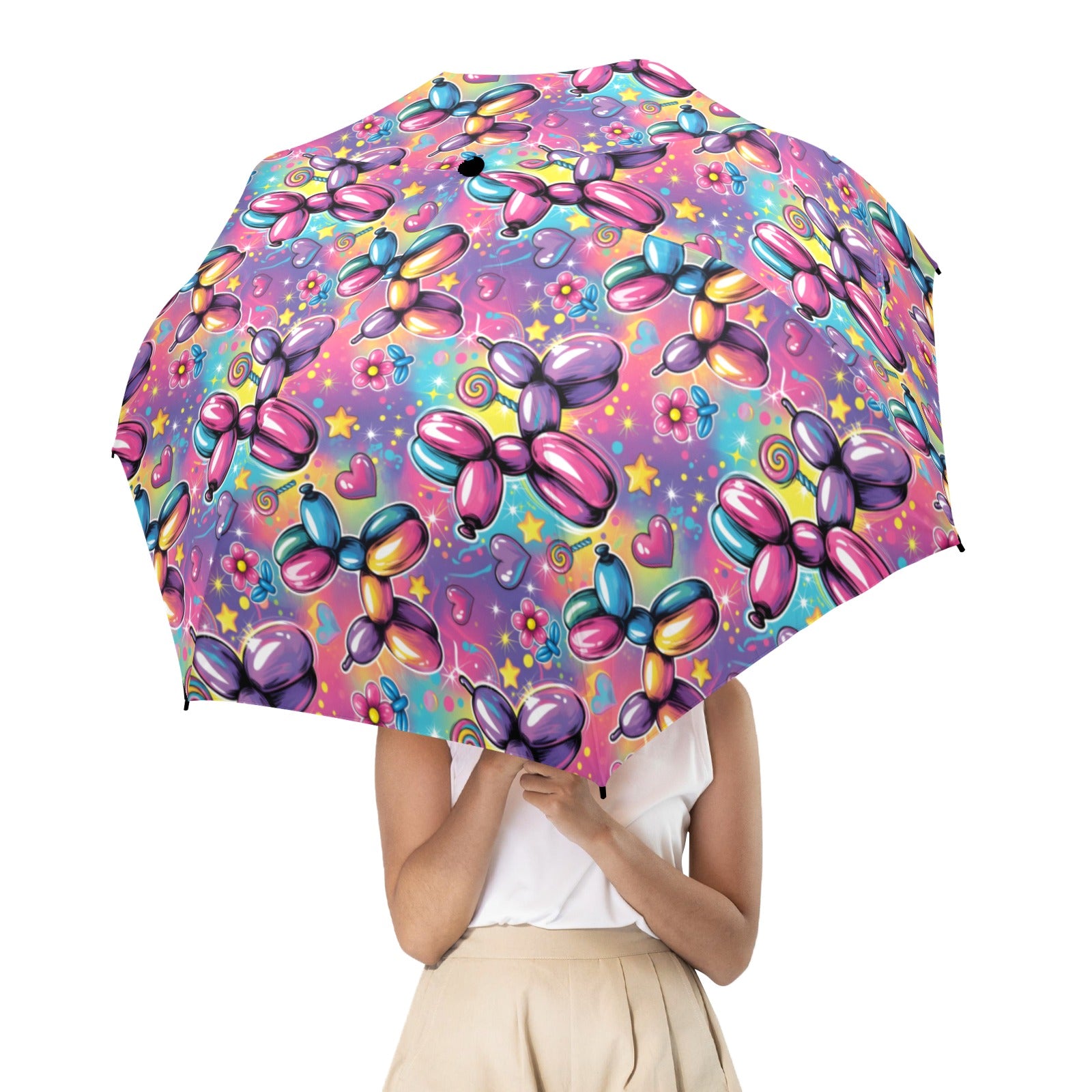 Sweet Dreams Dogs Semi-Automatic Foldable Umbrella