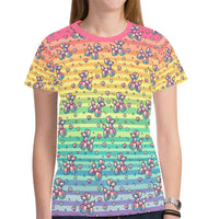 Retro Rainbow Women's Athletic Shirt