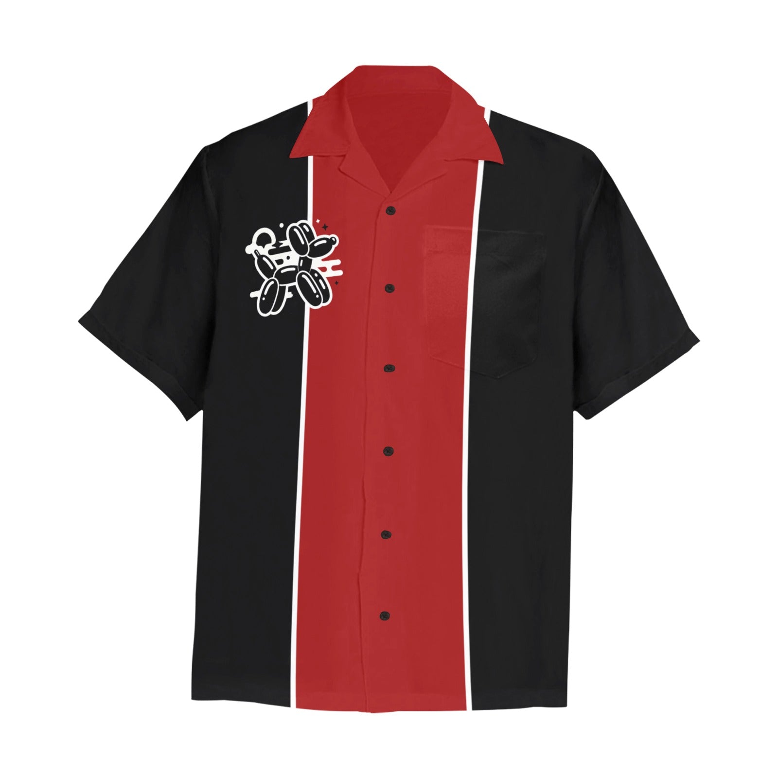 Midnight Twist Men's Hawaiian Shirt with Chest Pocket
