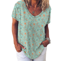 Garden Party Pup Women's Ice Silk V-Neck Top