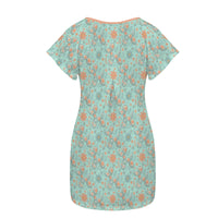 Garden Party Pup Women's Shirt Dress with Pockets