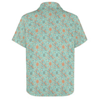 Garden Party Pup Women's Short Sleeve Button-Up Blouse