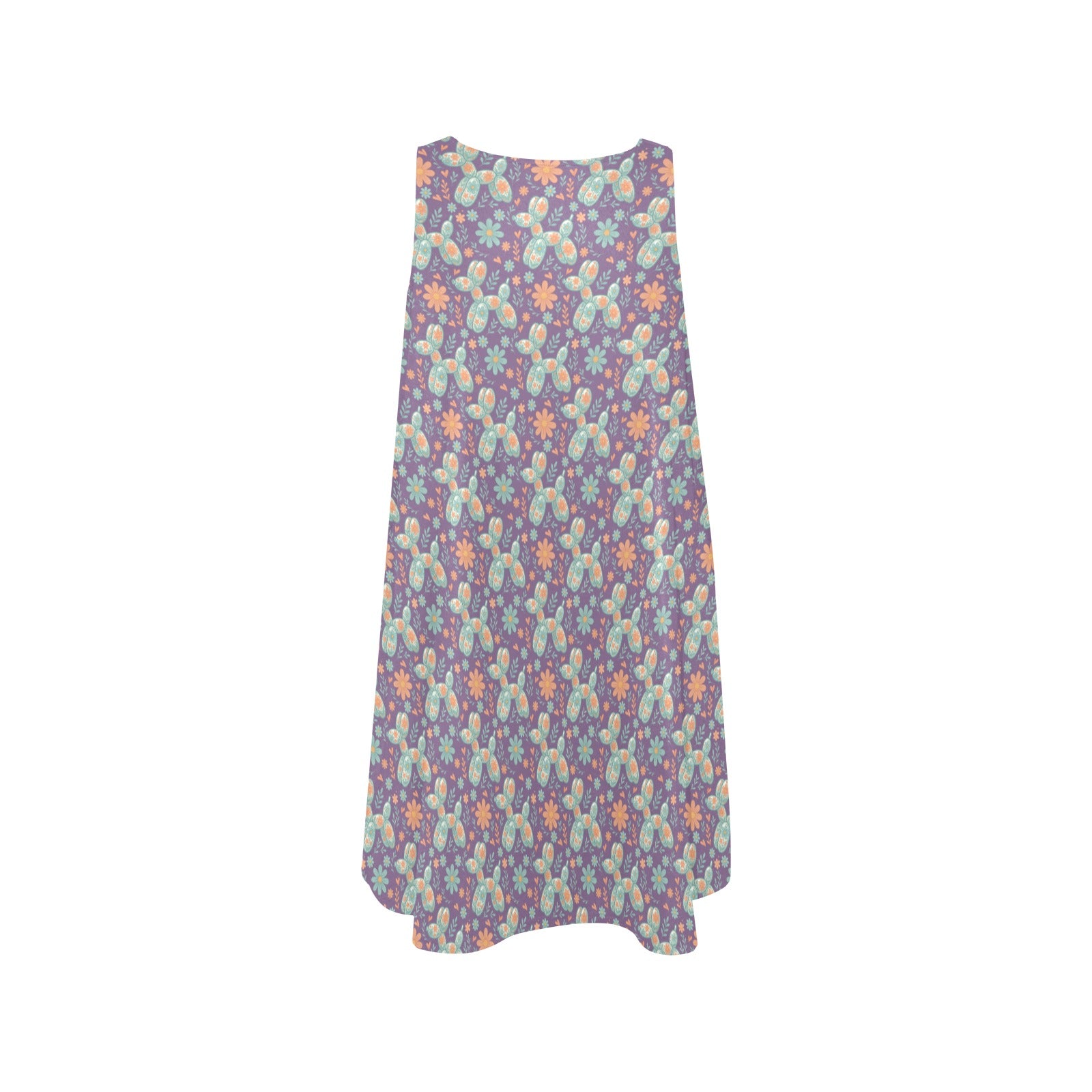 Garden Party Pup Women’s Flowy Sleeveless Dress with Pockets