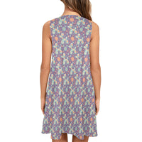 Garden Party Pup Women’s Flowy Sleeveless Dress with Pockets