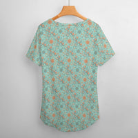Garden Party Pup Women's Ice Silk V-Neck Top